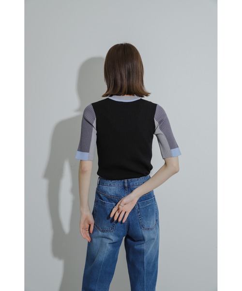 SENSE OF PLACE by URBAN RESEARCH(センスオブプレイスバイアーバンリサーチ)の「カラーブロッキングコンパクトセーター(ニット/セーター・レディース・ホワイト系その他/ブラック系その他/グレー系その他/グリーン系その他・ONE)」の16枚目の写真