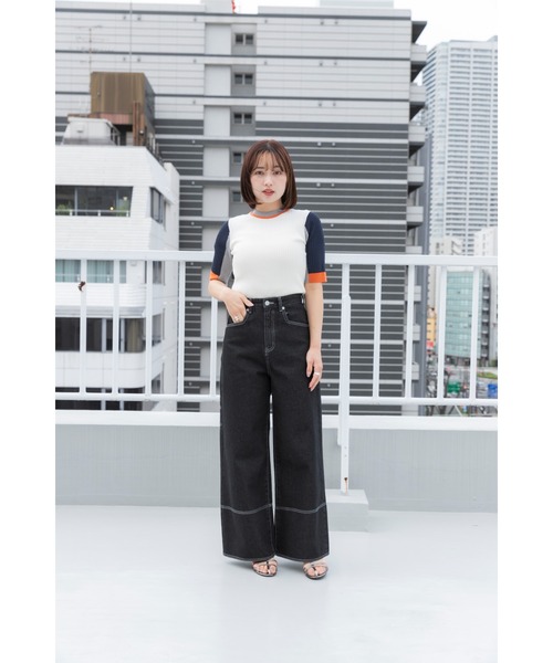 SENSE OF PLACE by URBAN RESEARCH(センスオブプレイスバイアーバンリサーチ)の「カラーブロッキングコンパクトセーター(ニット/セーター・レディース・ホワイト系その他/ブラック系その他/グレー系その他/グリーン系その他・ONE)」の19枚目の写真