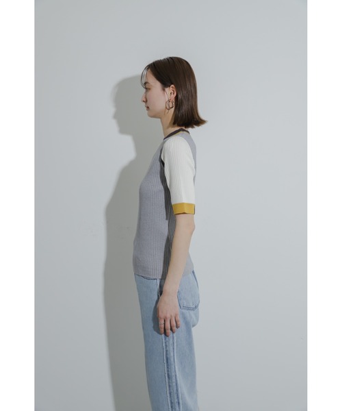 SENSE OF PLACE by URBAN RESEARCH(センスオブプレイスバイアーバンリサーチ)の「カラーブロッキングコンパクトセーター(ニット/セーター・レディース・ホワイト系その他/ブラック系その他/グレー系その他/グリーン系その他・ONE)」の6枚目の写真