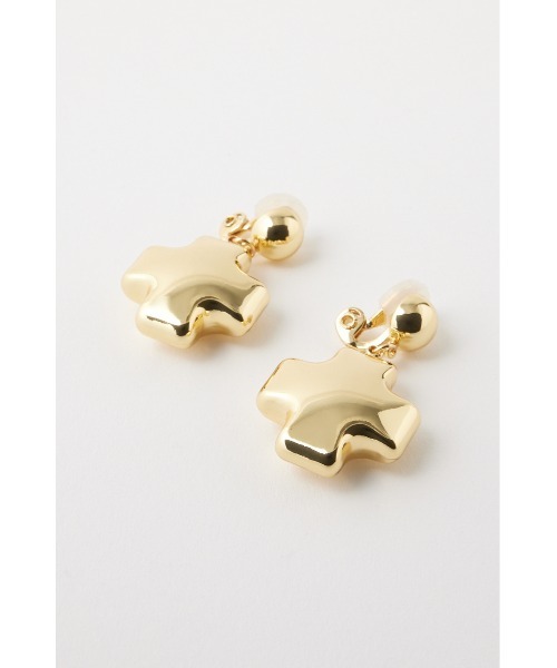 MOUSSY（マウジー）の「PUFFED CROSS CLIP イヤリング（イヤリング・レディース・ゴールド/シルバー・FREE）」の4枚目の写真