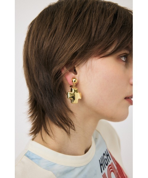 MOUSSY（マウジー）の「PUFFED CROSS CLIP イヤリング（イヤリング・レディース・ゴールド/シルバー・FREE）」の6枚目の写真