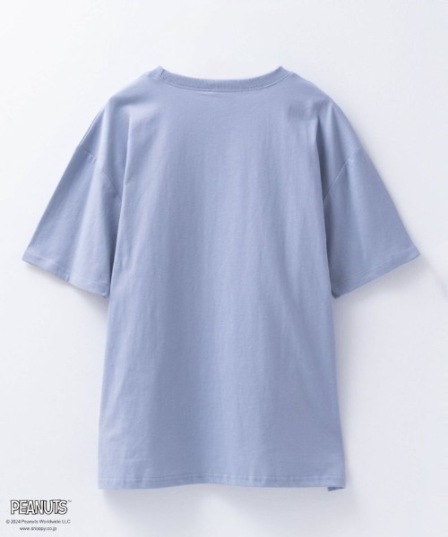PEANUTS（ピーナッツ）の「【綿100%】PEANUTS スヌーピー スリット入りTシャツ（Tシャツ/カットソー・レディース・ホワイト/チャコールグレー/ブルー/クリーム・フリー）」の12枚目の写真