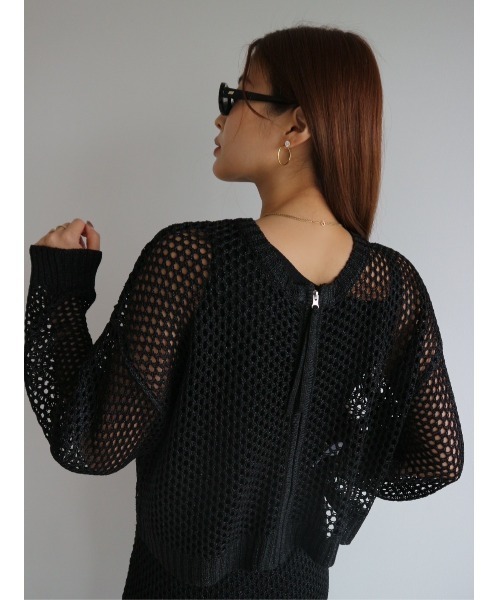 カーディガン Glitter Mesh Zip Cardigan レディース セール】Glitter Mesh Zip Cardigan（カーディガン/ボレロ