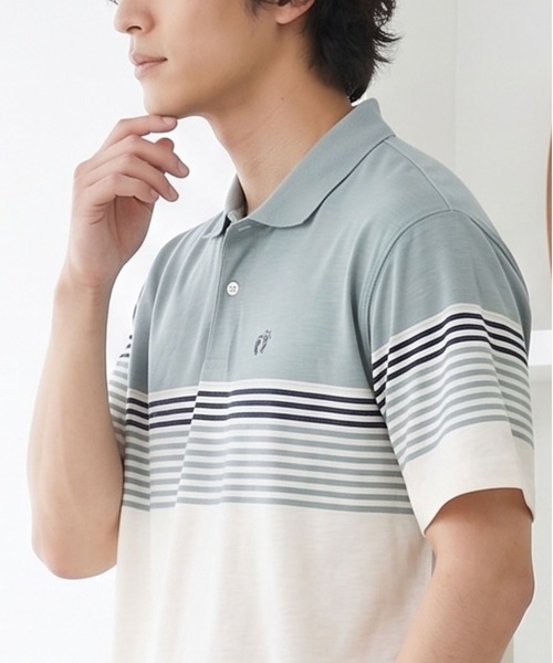 HANGTEN(ハンテン)の「【HANGTEN/ハンテン】スタンダードシルエットパネル切り替えデザインスラブ天竺プリントポロシャツ サーフブランド カジュアル ゴルフ スポーツ 父の日ギフト(ポロシャツ・メンズ・ネイビー/ベージュ/チャコールグレー/レッド/ブルー系その他/ネイビー系1/レッド系その他/ホワイト系その他/グレー系その他/ナチュラル/ヘザーチャコール/チャコールアッシュ/ダークネイビー/ダークブラウン/グリーン系その他・MEDIUM/LARGE/X-LARGE)」の9枚目の写真