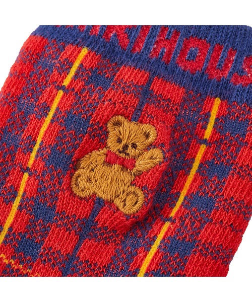 MIKI HOUSE（ミキハウス）の「ミキハウスベアチェックソックス（ソックス/靴下・キッズ・ネイビー/ベージュ・11-13cm/13-15cm/15-17cm/17-19cm）」の6枚目の写真
