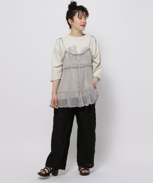 niko and...（ニコアンド）の「カッティングジャガードシアーパンツ（その他パンツ・レディース・グリーン/ブラック/アイボリー・FREE）」の19枚目の写真