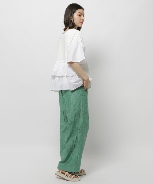 niko and...（ニコアンド）の「カッティングジャガードシアーパンツ（その他パンツ・レディース・グリーン/ブラック/アイボリー・FREE）」の14枚目の写真