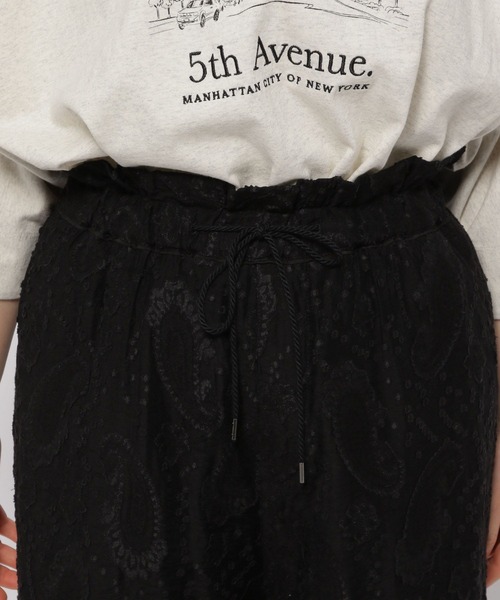 niko and...（ニコアンド）の「カッティングジャガードシアーパンツ（その他パンツ・レディース・グリーン/ブラック/アイボリー・FREE）」の9枚目の写真