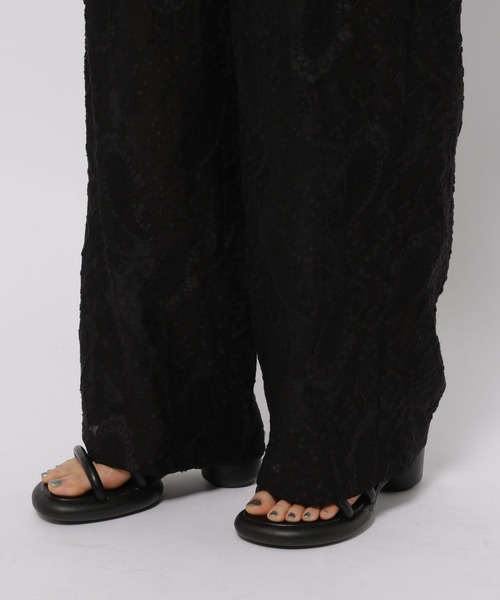 niko and...（ニコアンド）の「カッティングジャガードシアーパンツ（その他パンツ・レディース・グリーン/ブラック/アイボリー・FREE）」の7枚目の写真