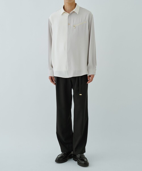 CULLNI STUDIOUS別注 BICOLOR SHIRT ブラック CULLNI（クルニ）の「STUDIOUS別注 BICOLOR SHIRT（シャツ