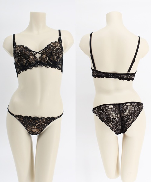 Absorle（アブソール）の「シュクレフラワー　ブラ&ショーツ&Tバック3点セット（ブラ&ショーツ・レディース・ホワイト/ブラック/ライトピンク・D75/D70/D65/C65/B75/B70/B65/F70/F65/E75/E70/E65/C75/C70/F75）」の7枚目の写真