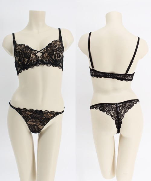 Absorle（アブソール）の「シュクレフラワー　ブラ&ショーツ&Tバック3点セット（ブラ&ショーツ・レディース・ホワイト/ブラック/ライトピンク・D75/D70/D65/C65/B75/B70/B65/F70/F65/E75/E70/E65/C75/C70/F75）」の8枚目の写真