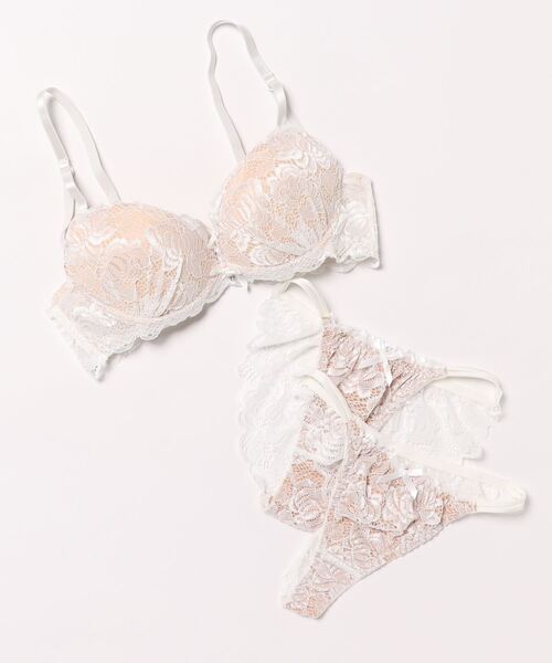 Absorle（アブソール）の「シュクレフラワー　ブラ&ショーツ&Tバック3点セット（ブラ&ショーツ・レディース・ホワイト/ブラック/ライトピンク・D75/D70/D65/C65/B75/B70/B65/F70/F65/E75/E70/E65/C75/C70/F75）」の11枚目の写真