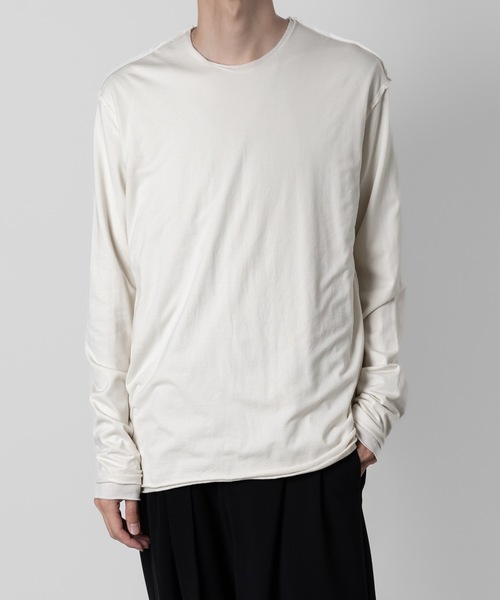 ATTACHMENT（アタッチメント）の「80/2 ピマコットンジャージー スリムフィット レイヤードL/S TEE / 80/2 PIMA CO JERSEY SLIM FIT LAYERED L/S TEE（Tシャツ/カットソー・メンズ・ブラック/オフホワイト/ダークグレー/ブラウン/ホワイト・1/2/3）」の3枚目の写真