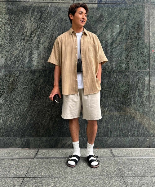 CANAL JEAN(キャナルジーン)の「choice_cnl ギンガムチェックオーバー半袖シャツ(シャツ/ブラウス・レディース・ブラック/ベージュ・ONE SIZE)」の20枚目の写真