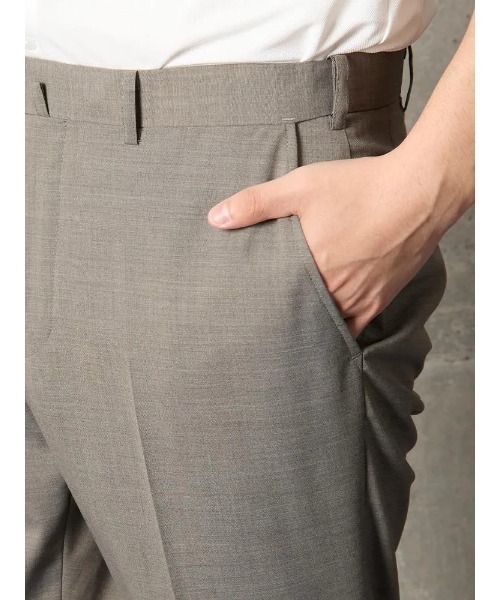 Perfect Suit FActory(パーフェクトスーツファクトリー)の「軽量&清涼パンツ トロピカル生地・高通気 凄脚(すごあし)シリーズ 無地 ベージュ/ネイビー(スラックス・メンズ・ベージュ/ネイビー・91/88/85/82/79/76/94)」の6枚目の写真