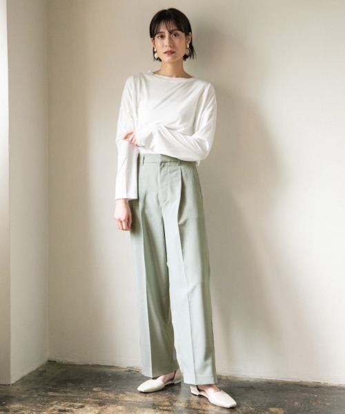 LOWRYS FARM（ローリーズファーム）の「ドライタッチスラックスパンツ（スラックス・レディース・ミント/イエロー/ブルー/アイボリー/ブラウン・マルチサイズ）」の17枚目の写真