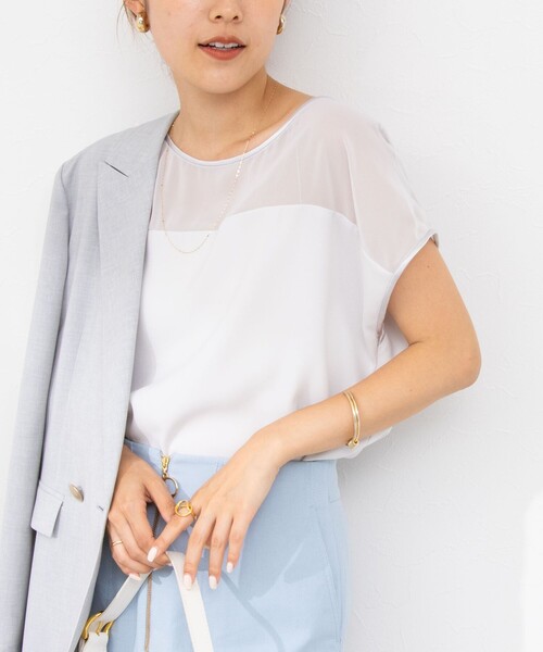 NOLLEY'S sophi  ジョーゼット×シフォンブラウス　新品　38 M NOLLEY'S Sophi（ノーリーズソフィ）の「ジョーゼット×シフォン