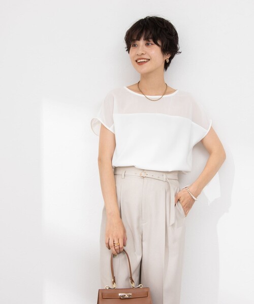 NOLLEY'S sophi  ジョーゼット×シフォンブラウス　新品　38 M NOLLEY'S Sophi（ノーリーズソフィ）の「ジョーゼット×シフォン