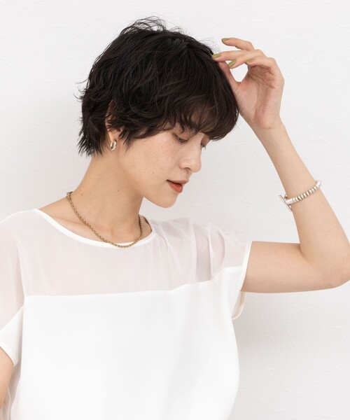 NOLLEY'S sophi  ジョーゼット×シフォンブラウス　新品　38 M NOLLEY'S Sophi（ノーリーズソフィ）の「ジョーゼット×シフォン