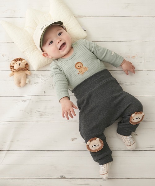 セール】【弱酸性】アニマルロンパース（ロンパース）｜petit main