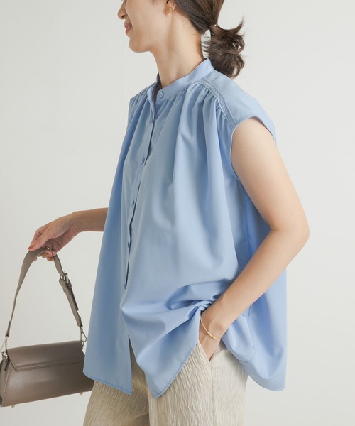 「URBAN RESEARCH DOORS」 半袖ブラウス MEDIUM ブルー レディース URBAN RESEARCH DOORS 「URBAN DOORS」 半袖ブラウス MEDIUM