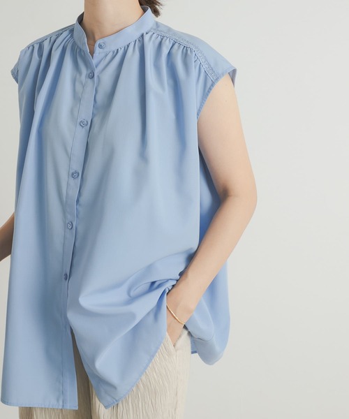 URBAN RESEARCH DOORS（アーバンリサーチドアーズ）の「レース切替フレンチブラウス（シャツ/ブラウス・レディース・ブラック/オフホワイト/ブルー・MEDIUM）」の8枚目の写真