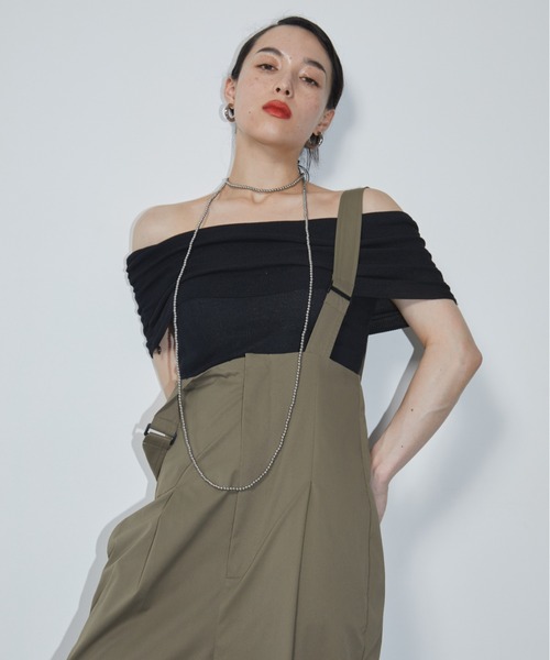 HANNE（アン）の「オフショルダーリブニットトップス（シャツ/ブラウス・レディース・グレー/ホワイト/ブラック・FREE）」の2枚目の写真