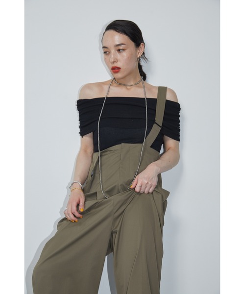 HANNE（アン）の「オフショルダーリブニットトップス（シャツ/ブラウス・レディース・グレー/ホワイト/ブラック・FREE）」の7枚目の写真