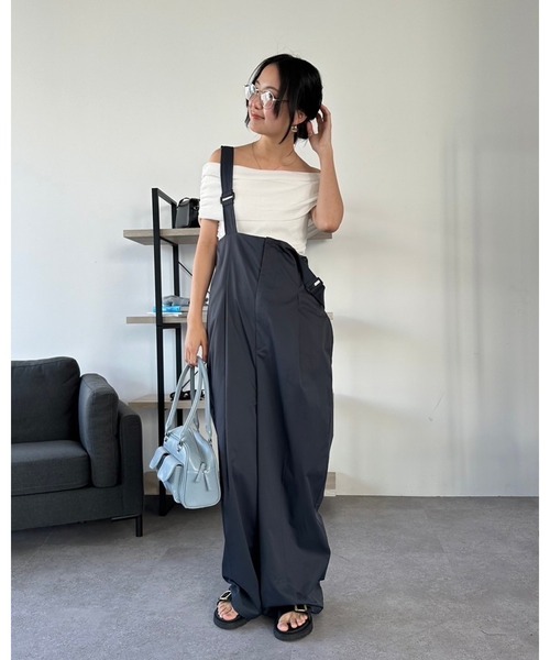 HANNE（アン）の「オフショルダーリブニットトップス（シャツ/ブラウス・レディース・グレー/ホワイト/ブラック・FREE）」の10枚目の写真