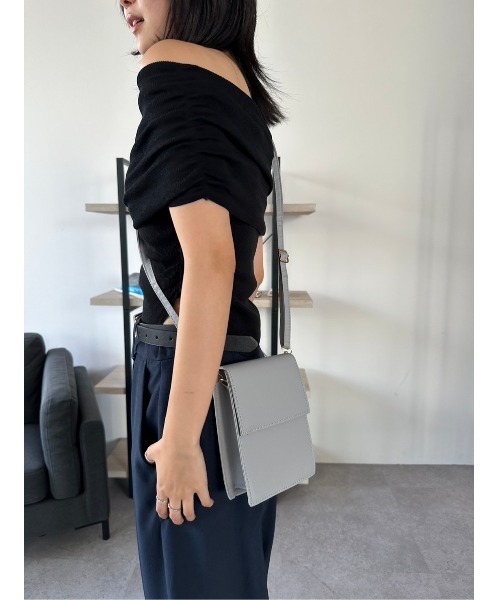 HANNE（アン）の「オフショルダーリブニットトップス（シャツ/ブラウス・レディース・グレー/ホワイト/ブラック・FREE）」の19枚目の写真