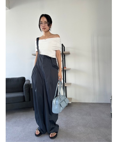 HANNE（アン）の「オフショルダーリブニットトップス（シャツ/ブラウス・レディース・グレー/ホワイト/ブラック・FREE）」の9枚目の写真