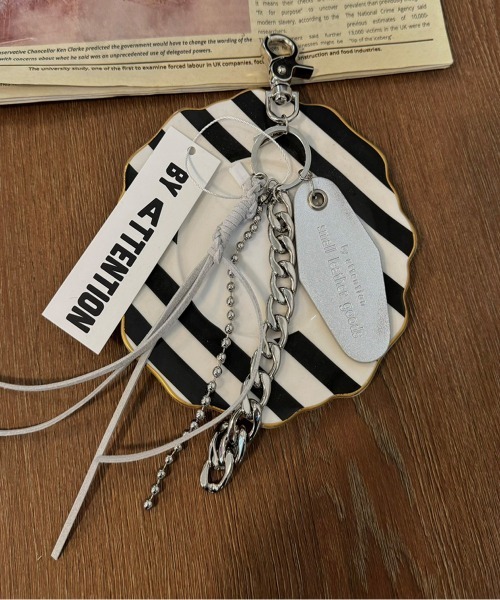 【セール】【BY ATTENTION】 ミックスチェーン リアルレザー キーリング（キーケース/キーアクセサリー）｜BY ATTENTION（バイアテンション）