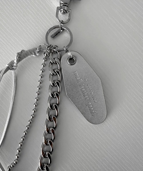 【セール】【BY ATTENTION】 ミックスチェーン リアルレザー キーリング（キーケース/キーアクセサリー）｜BY ATTENTION（バイアテンション）