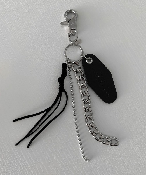 【セール】【BY ATTENTION】 ミックスチェーン リアルレザー キーリング（キーケース/キーアクセサリー）｜BY ATTENTION（バイアテンション）