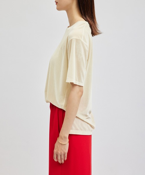 ROPE'（ロペ）の「シアーベロアトップス（Tシャツ/カットソー・レディース・オフホワイト/ブラック/ダークブラウン・FREE）」の8枚目の写真