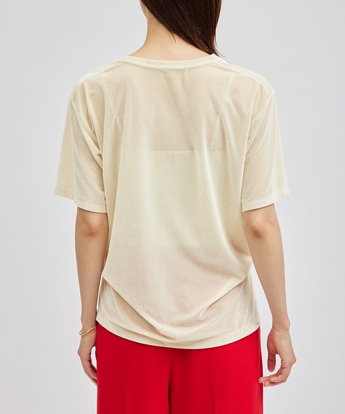 ROPE'（ロペ）の「シアーベロアトップス（Tシャツ/カットソー・レディース・オフホワイト/ブラック/ダークブラウン・FREE）」の9枚目の写真