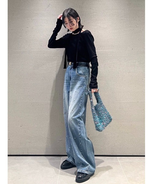 FRAY I.D（フレイアイディー）の「グリッターニットバッグ（ハンドバッグ・レディース・ピンク/その他/シルバー・FREE）」の12枚目の写真