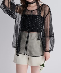 MERLOT | ラメプリント2wayシアーブラウス(シャツ/ブラウス)