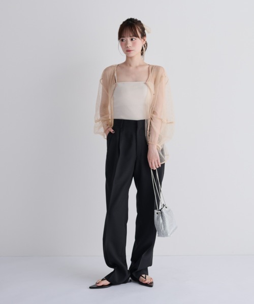 MERLOT(メルロー)の「ラメプリント2wayシアーブラウス(シャツ/ブラウス・レディース・ブラック/ベージュ・FREE)」の18枚目の写真