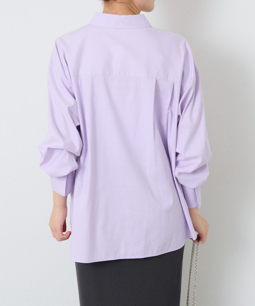 COLLAGE GALLARDAGALANTE（コラージュガリャルダガランテ）の「裾ドロストオックスシャツ（シャツ/ブラウス・レディース・パープル/オフホワイト/ブルー・FREE）」の11枚目の写真