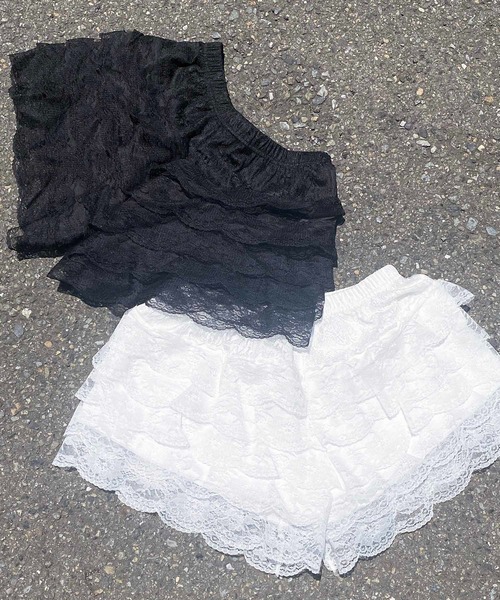 WEGO（ウィゴー）の「WEGO/【お気に入り1万人突破！】レースフリルショートパンツ（その他パンツ・レディース・ホワイト/ブラック/イエロー・FREE）」の8枚目の写真