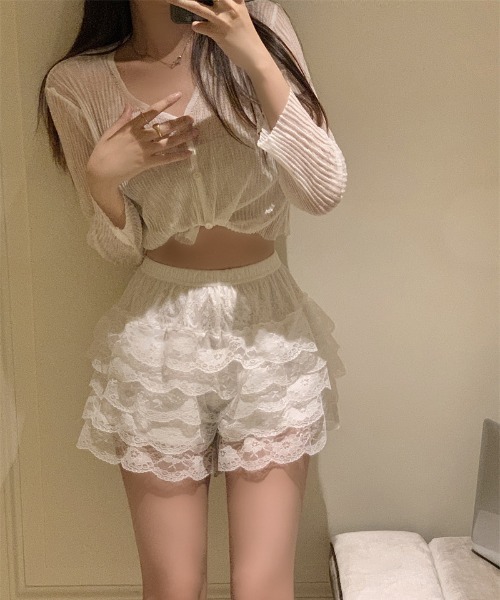 WEGO（ウィゴー）の「WEGO/【お気に入り1万人突破！】レースフリルショートパンツ（その他パンツ・レディース・ホワイト/ブラック/イエロー・FREE）」の19枚目の写真