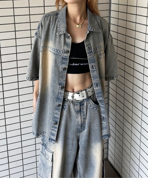 sedacle（セダクル）の「エンボスデニムジャケット【SEUP着用可能】（シャツ/ブラウス・メンズ・ライトブルー/インディゴブルー・SMALL/MEDIUM/LARGE）」の10枚目の写真