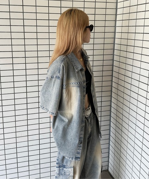 sedacle（セダクル）の「エンボスデニムジャケット【SEUP着用可能】（シャツ/ブラウス・メンズ・ライトブルー/インディゴブルー・SMALL/MEDIUM/LARGE）」の11枚目の写真