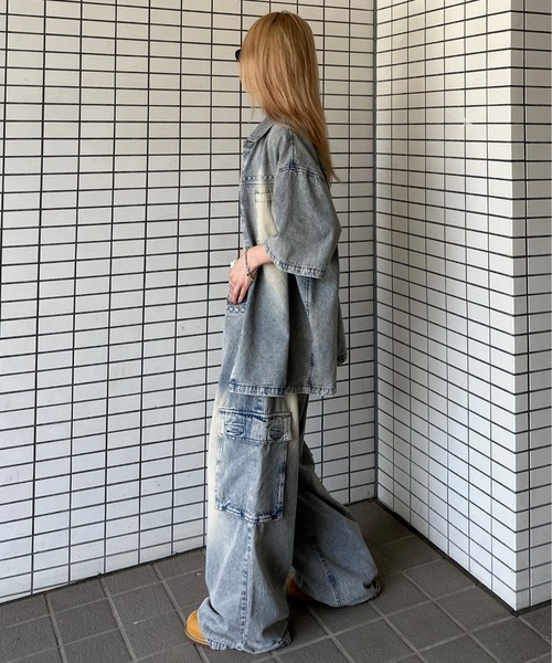 sedacle（セダクル）の「エンボスデニムジャケット【SEUP着用可能】（シャツ/ブラウス・メンズ・ライトブルー/インディゴブルー・SMALL/MEDIUM/LARGE）」の15枚目の写真