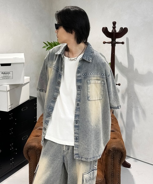 sedacle（セダクル）の「エンボスデニムジャケット【SEUP着用可能】（シャツ/ブラウス・メンズ・ライトブルー/インディゴブルー・SMALL/MEDIUM/LARGE）」の17枚目の写真