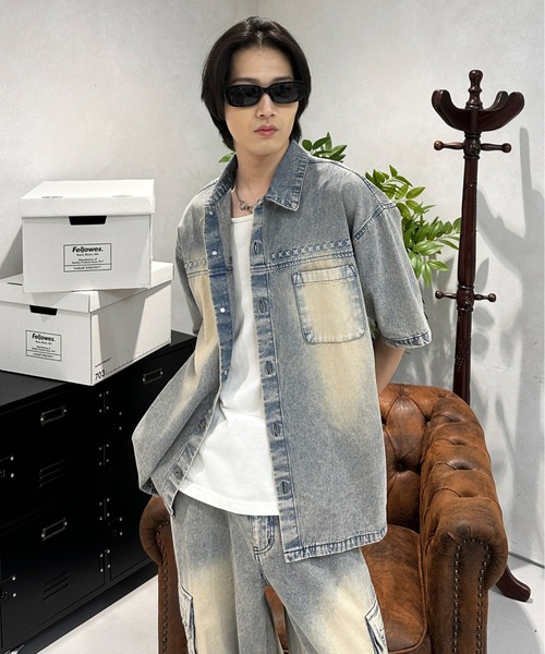 sedacle（セダクル）の「エンボスデニムジャケット【SEUP着用可能】（シャツ/ブラウス・メンズ・ライトブルー/インディゴブルー・SMALL/MEDIUM/LARGE）」の18枚目の写真
