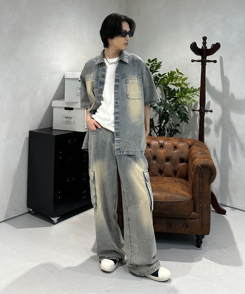 セール】エンボスデニムジャケット【SEUP着用可能】（シャツ