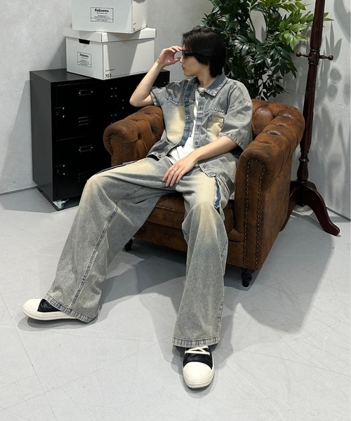 sedacle（セダクル）の「エンボスデニムジャケット【SEUP着用可能】（シャツ/ブラウス・メンズ・ライトブルー/インディゴブルー・SMALL/MEDIUM/LARGE）」の21枚目の写真